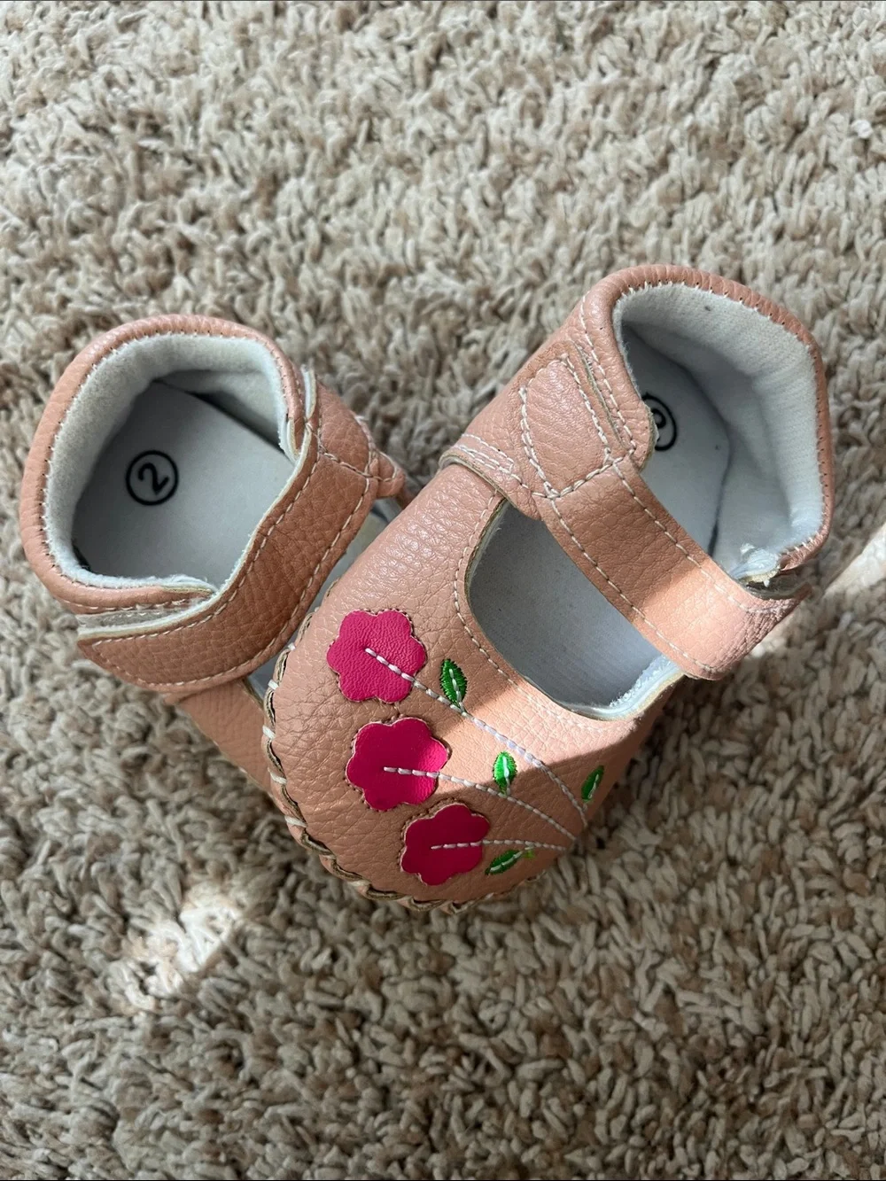 Kids Pink Floral Mary Jane Shoes